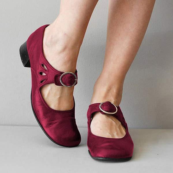 Chaussures Ronde À Bout Vintage Élégantes Femmes