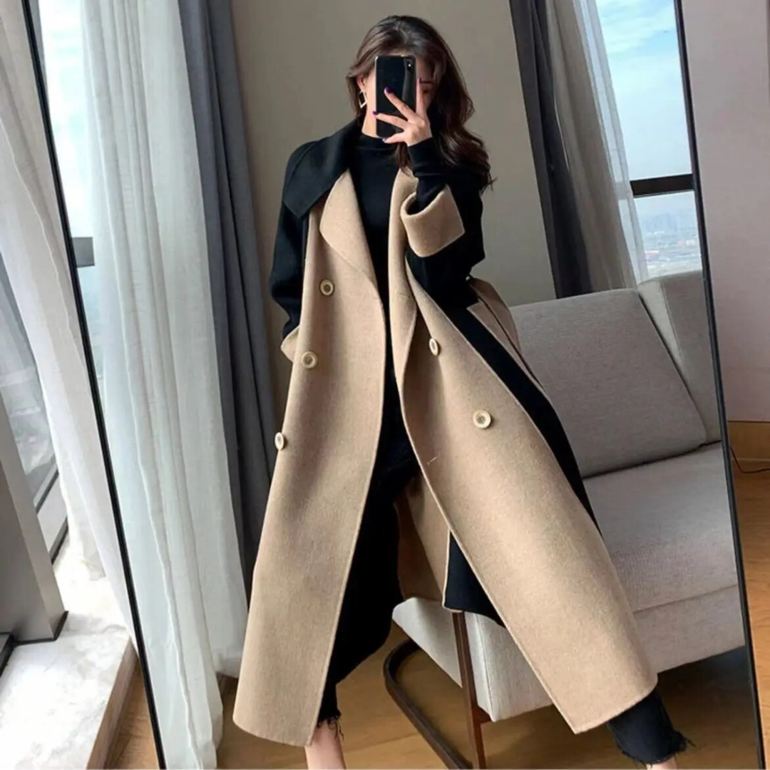 Manteau Long Deux Tons Stylé pour Femmes