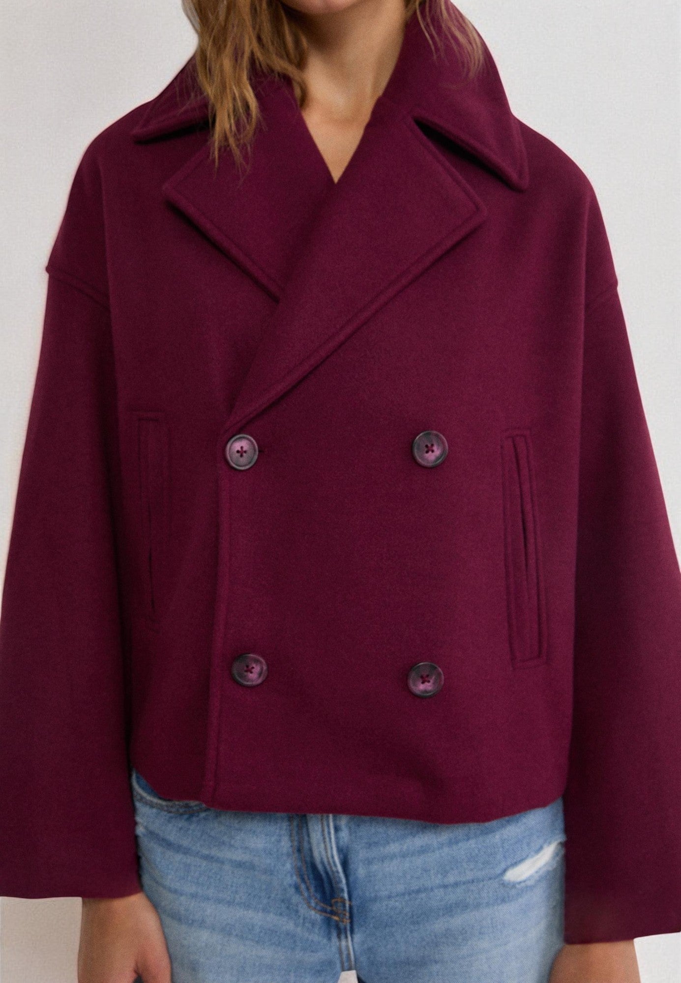 Manteau court classique intemporel pour femmes