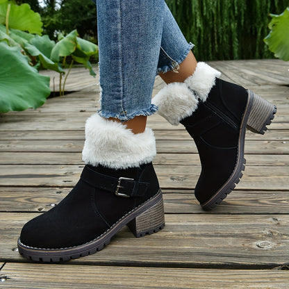 Bottes à Talon Compensé Taille Large pour Femme