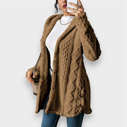 Cardigan à capuche en peluche confortable