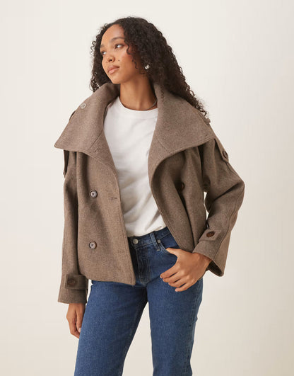 Manteau Péplum en Laine Chic d'Automne