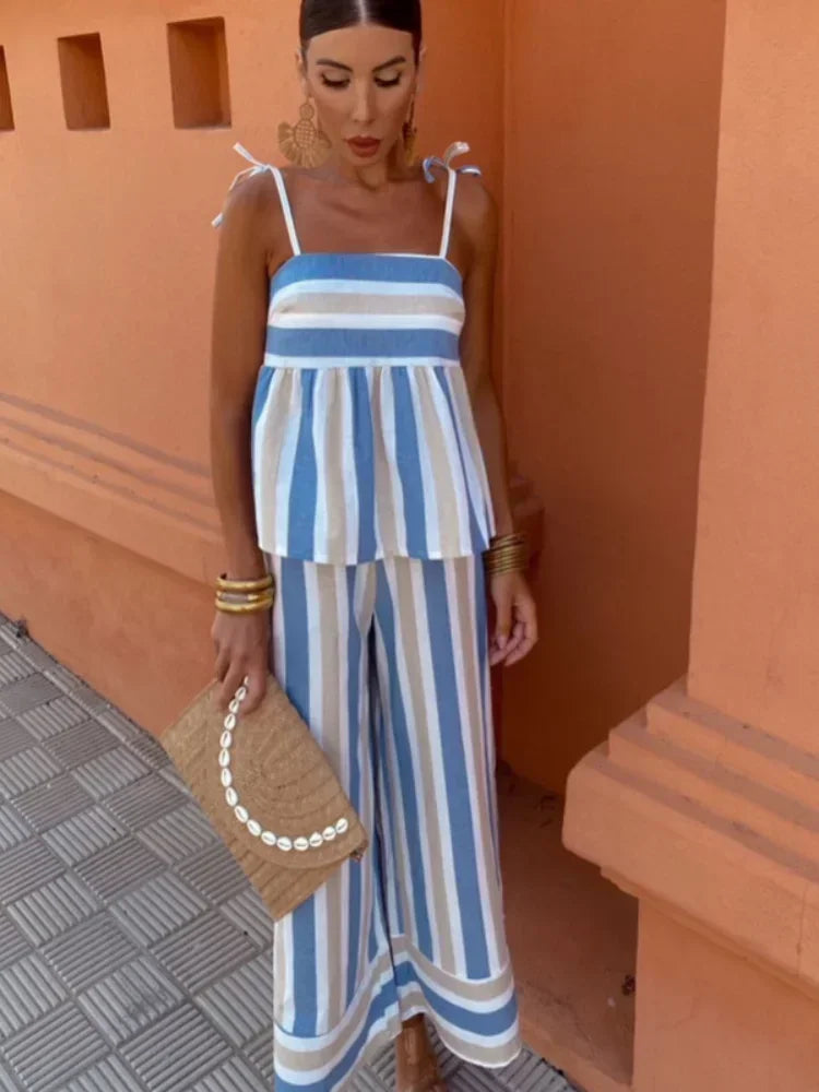 Ensemble d'été deux pièces imprimé vif