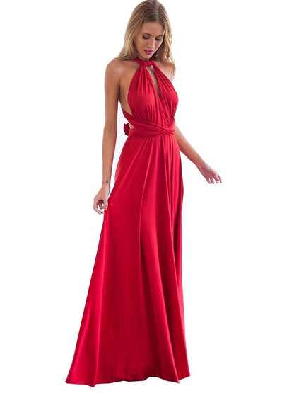 Robe Longue Fluide Sans Manches Convertible pour Femme