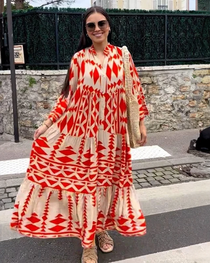 Robe Maxi Longue Femme Chic avec Imprimé