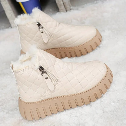 Bottes d'hiver en cuir pour femmes avec soutien orthopédique