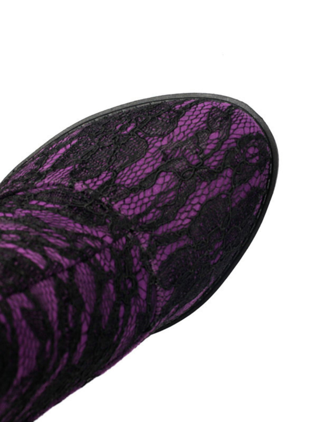 Bottes à plateforme en dentelle vintage avec talons épais