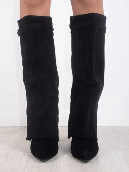 Bottes hautes pliables chic pour femmes