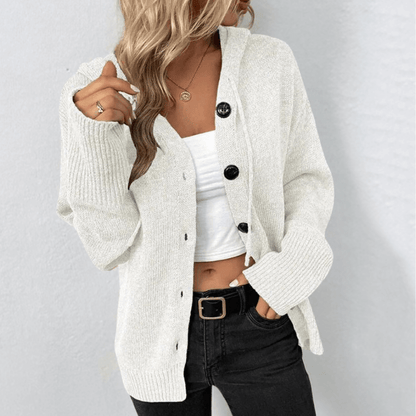 Cardigan boutonné en tricot confortable pour femmes