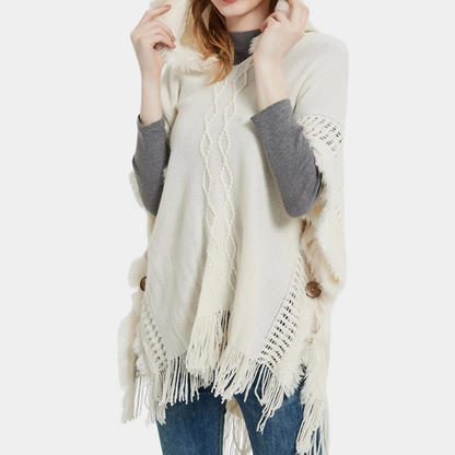 Chic Pull Femme Forme Poncho Tricotée