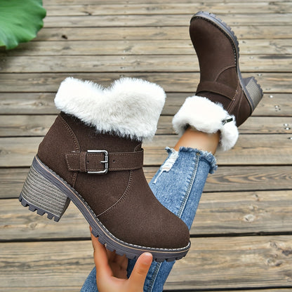 Bottes à Talon Compensé Taille Large pour Femme