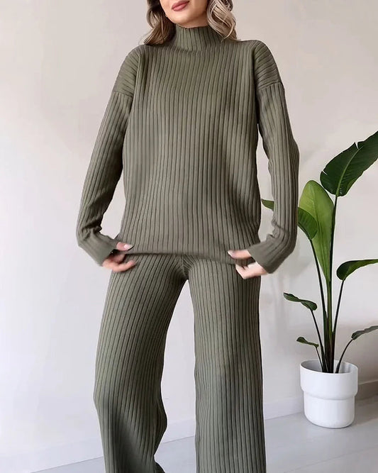 Ensemble chic deux pièces avec fente latérale élégante pour un look décontracté