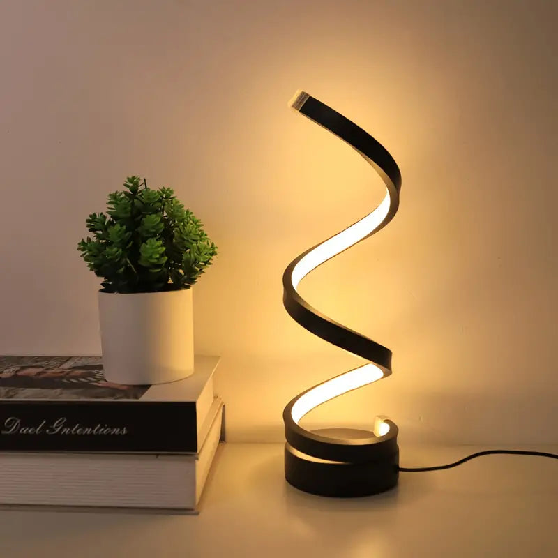 Élégante Lampe de Table LED Spirale Moderne