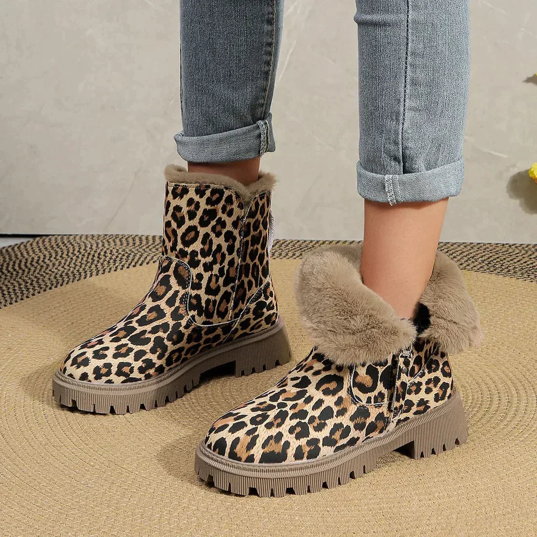 Bottes chevilles à imprimé léopard chic pour tenues tendance