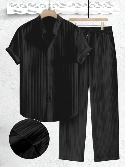 Ensemble Moderne à Col Chemise et Pantalon pour Homme