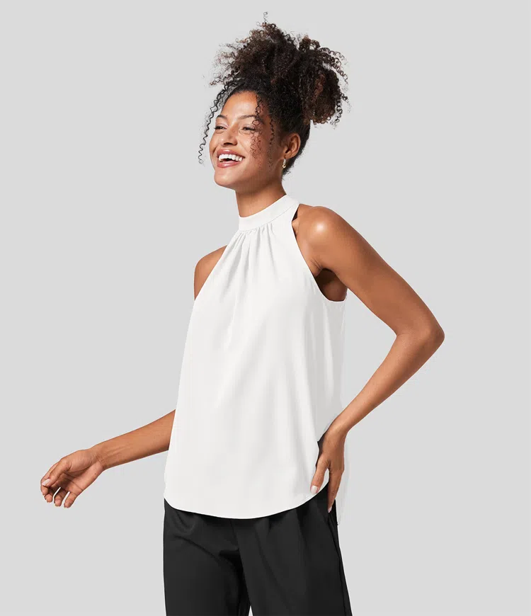 Blouse Halter Élégante Femme à Dos Ouvert