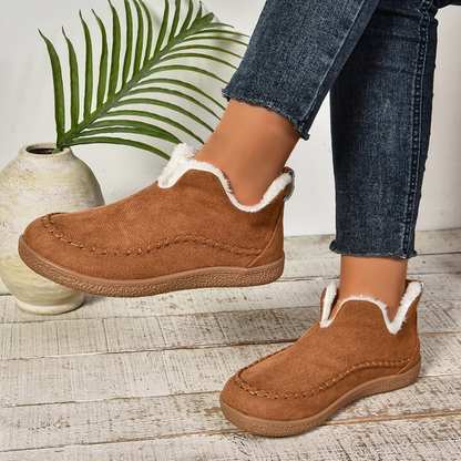 Bottes d'hiver doublées chaudes et confortables avec semelle antidérapante