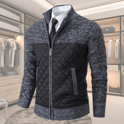 Veste Zippée en Tricot Matelassé Elégante pour Homme