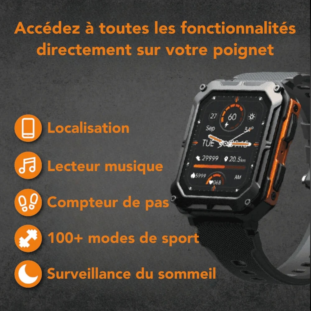 Montre Connectée Fitness Durable pour Hommes