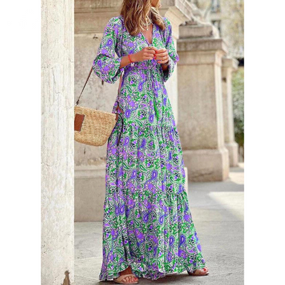 Robe Maxi Elegante Fleurie pour Femme