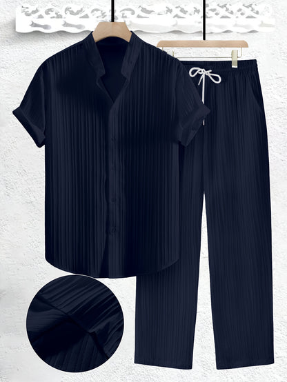 Ensemble Moderne à Col Chemise et Pantalon pour Homme