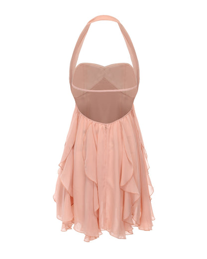 Robe à col licou fleurie