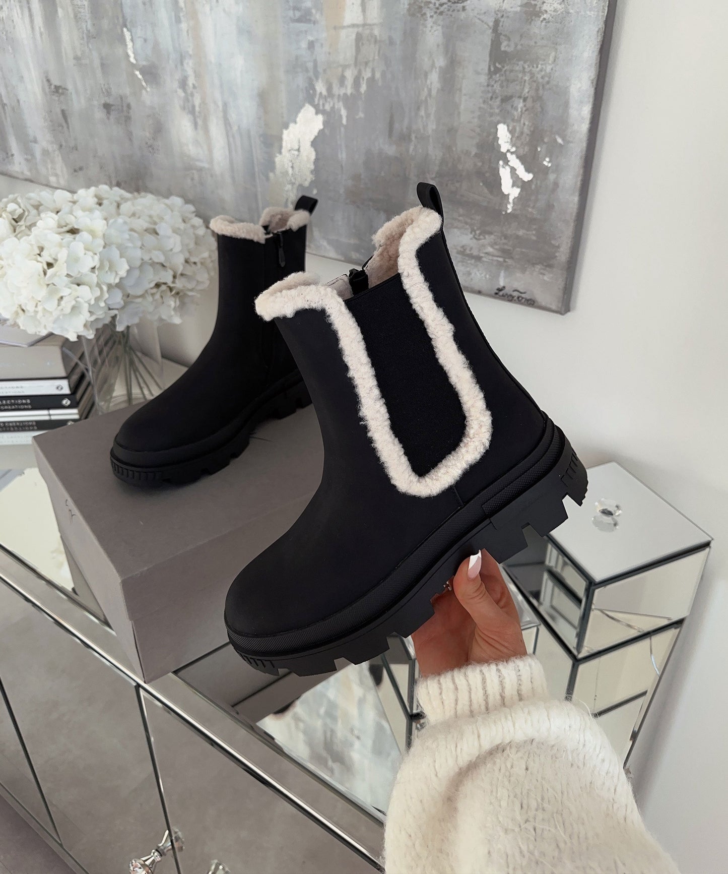Bottes cheville chic en cuir noir