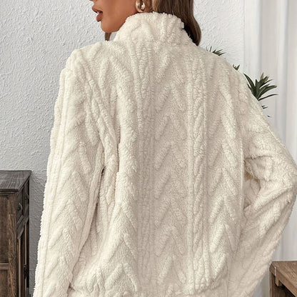 Sweat-shirt douillet à demi-fermeture éclair