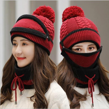 Ensemble confortable bonnet en tricot et écharpe d'hiver pour femmes