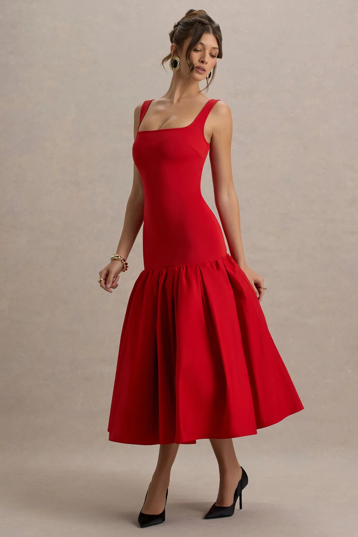 Robe midi élégante et chic pour femme