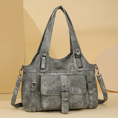 Sac Cabas Vintage en Cuir Synthétique pour Femmes