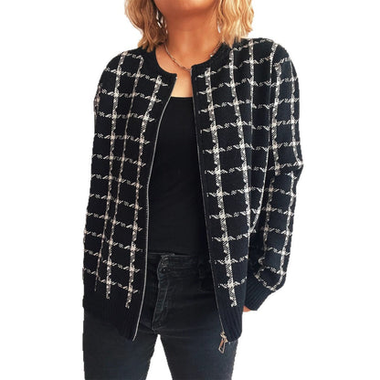Cardigan à carreaux confortable avec poches pour un style quotidien