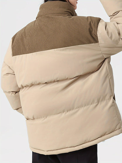 Veste Puffer Beige Confortable Élégante pour Homme