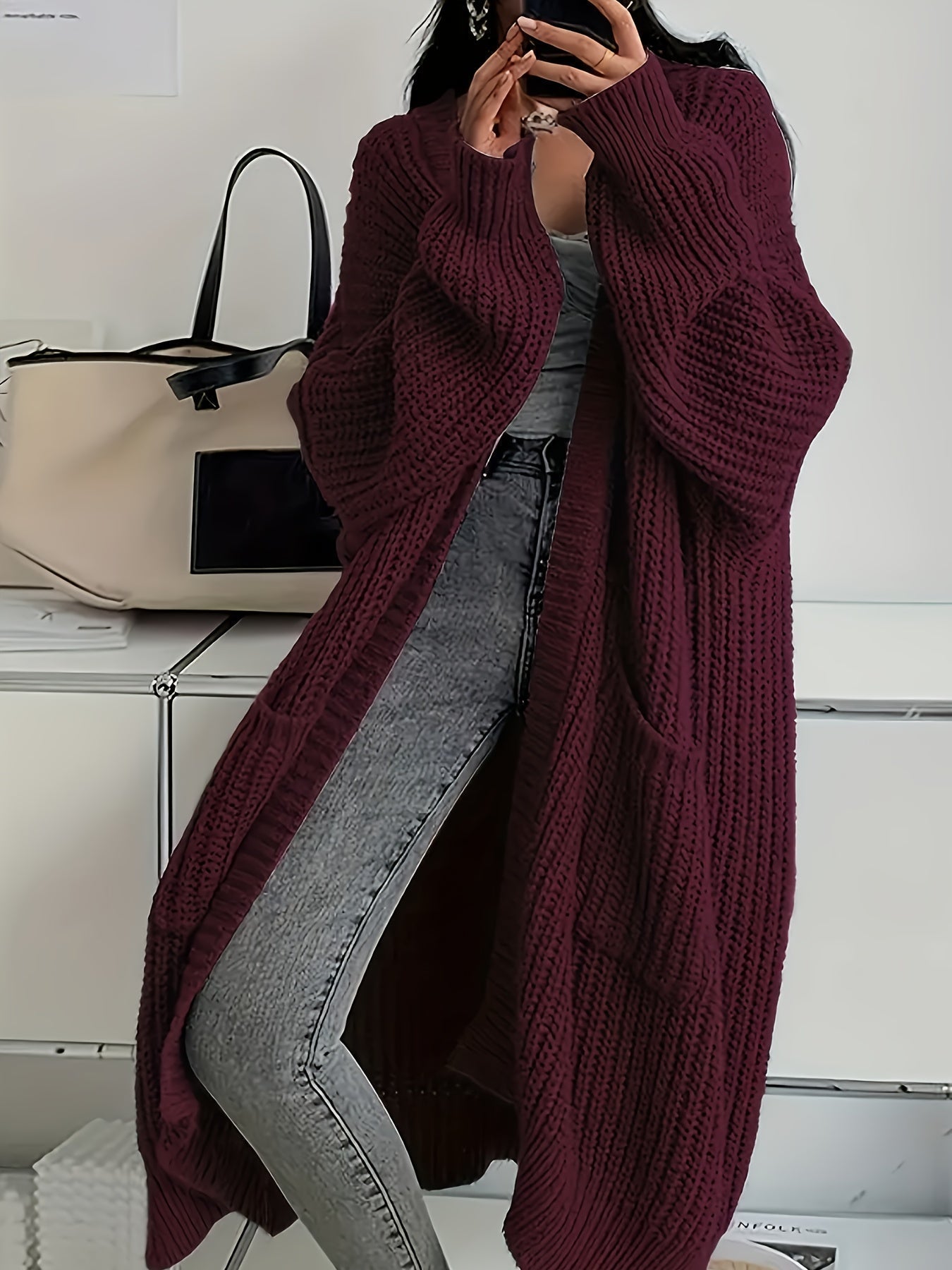 Cardigan en maille ceinturé confortable pour femmes