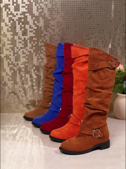 Bottes Confortables Hautes avec Boucle pour Femmes