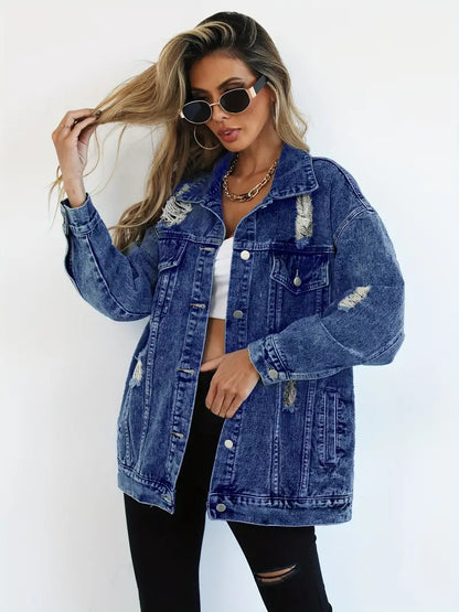 Veste en Jean Oversize Tendance pour Femmes