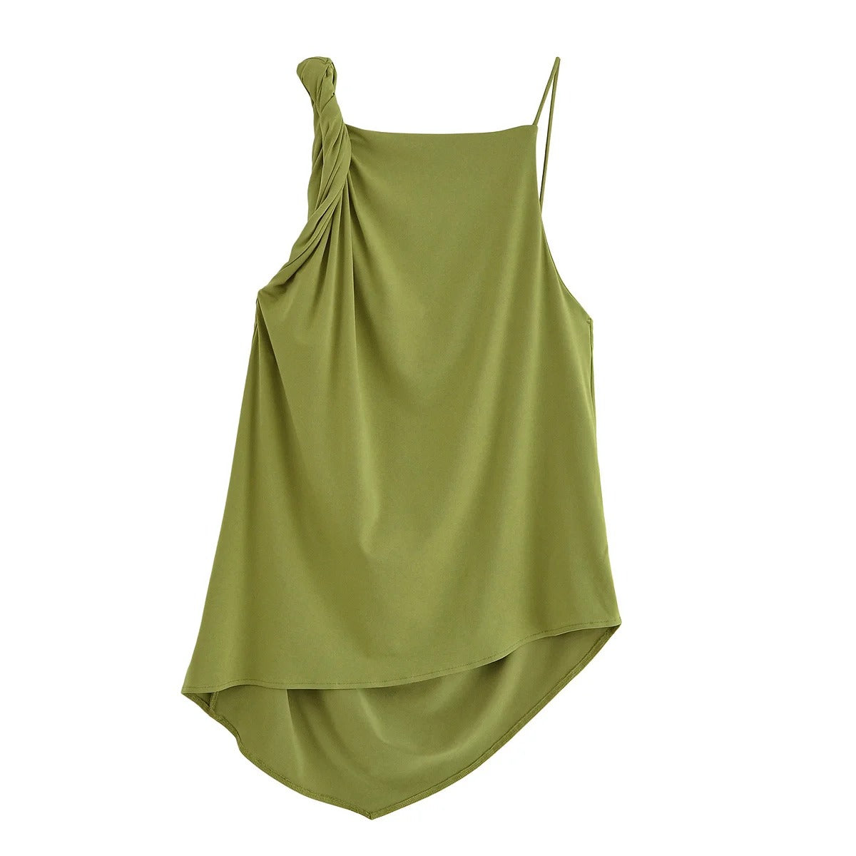 Ensemble chic deux pièces pantalon large avec détail plissé