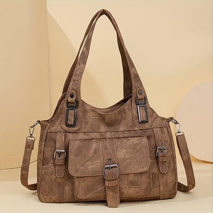 Sac Cabas Vintage en Cuir Synthétique pour Femmes