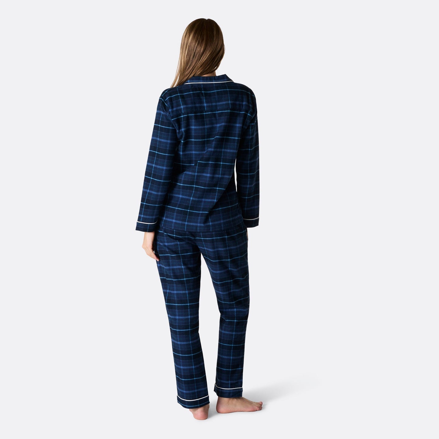 Pyjama de Noël en flanelle bleue confortable pour femmes