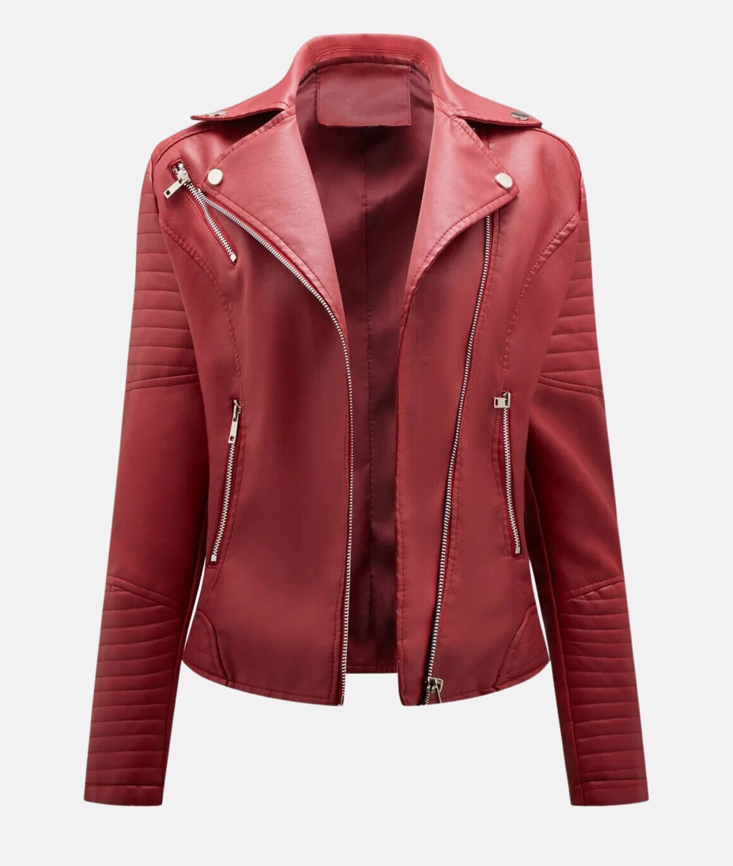 Veste de motard femme chic en cuir synthétique