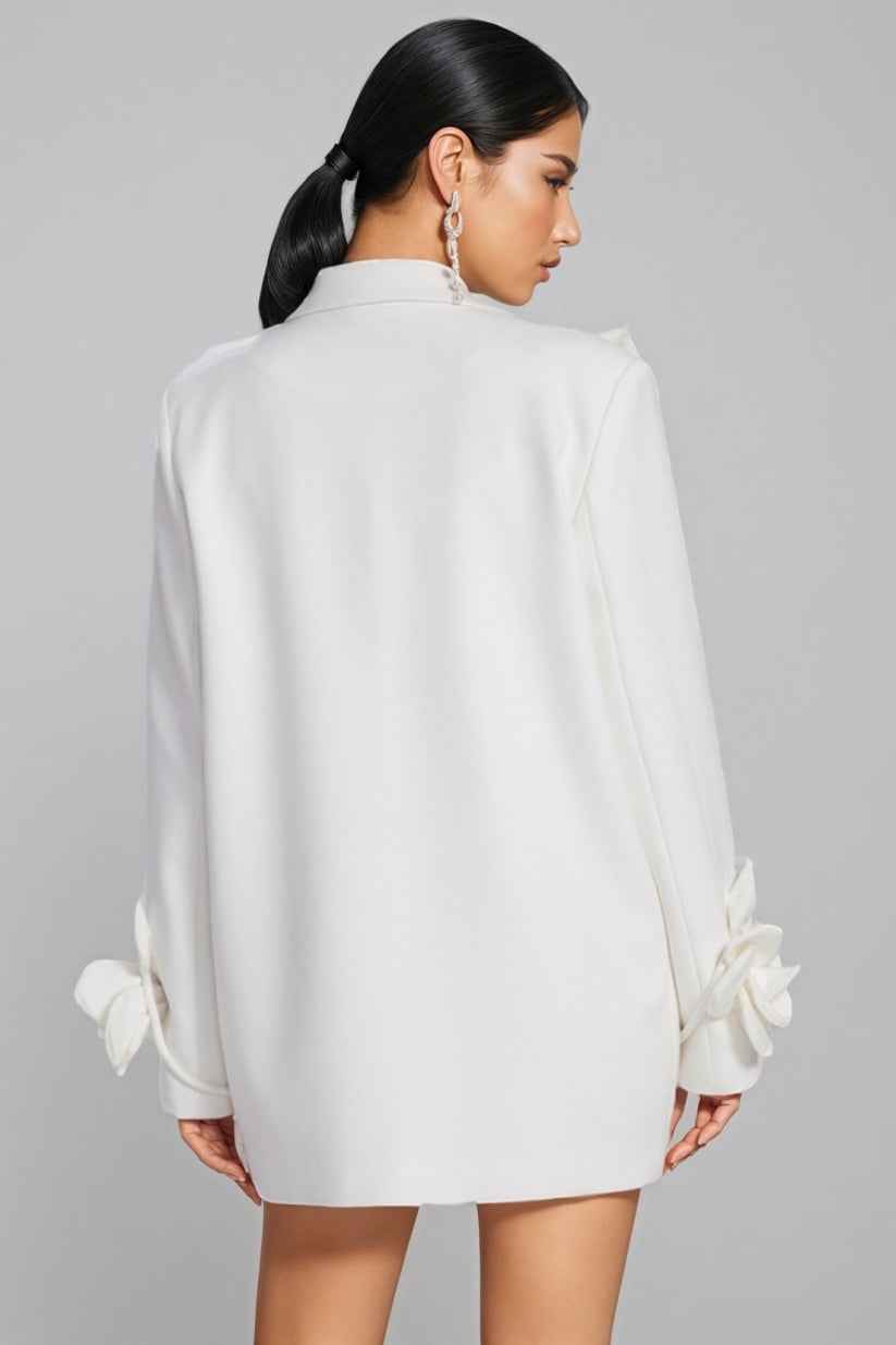 Blazer ajusté à revers floral