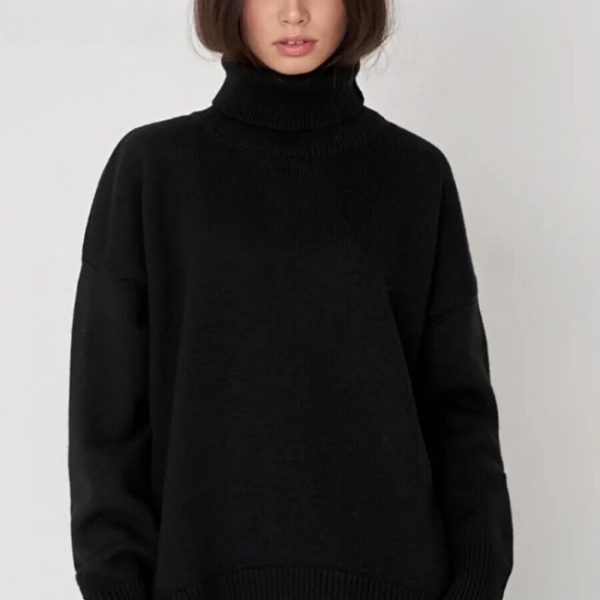 Pull en turtleneck classique oversize pour femmes