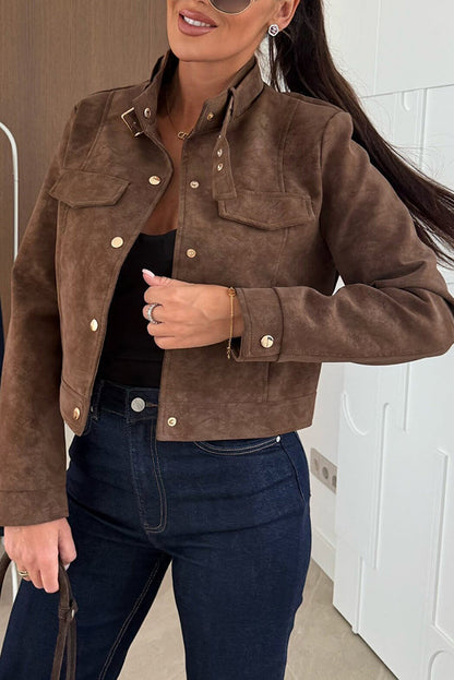 Veste décontractée chic à manches longues avec boutons