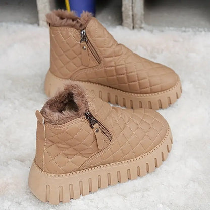 Bottes d'hiver en cuir pour femmes avec soutien orthopédique