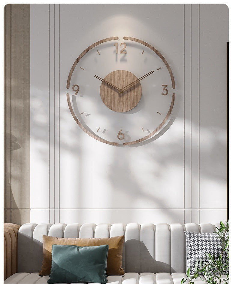 Horloge Murale Silencieuse en Bois Naturel et Précis