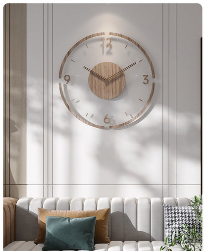 Horloge Murale Silencieuse en Bois Naturel et Précis