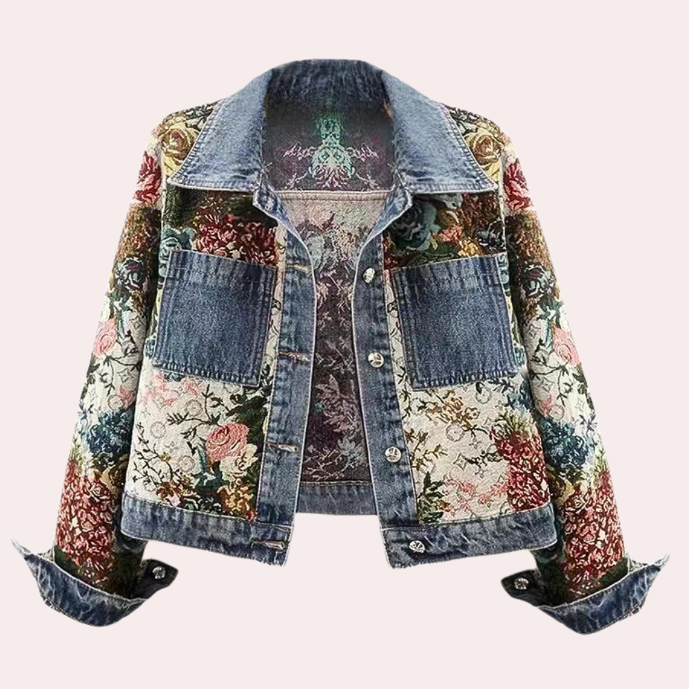 Veste Courte en Jean Fleurie pour Femme