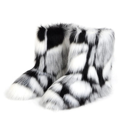 Bottes Rétro Y2K Fluffées Givrées