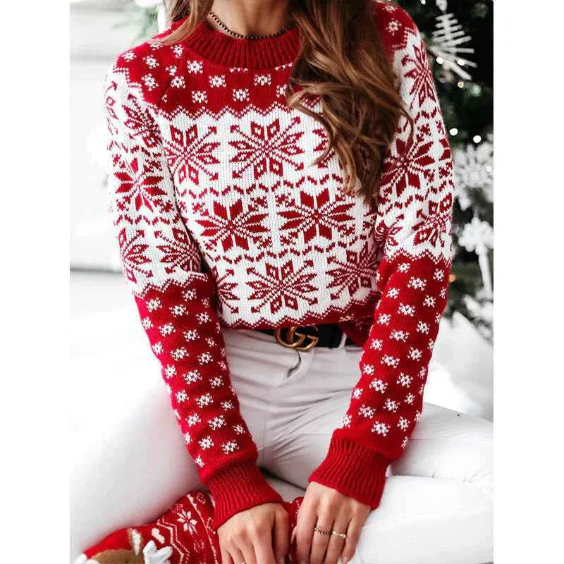 Pull tricoté festif pour femme