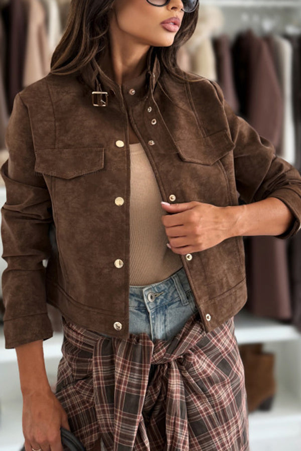 Veste décontractée chic à manches longues avec boutons